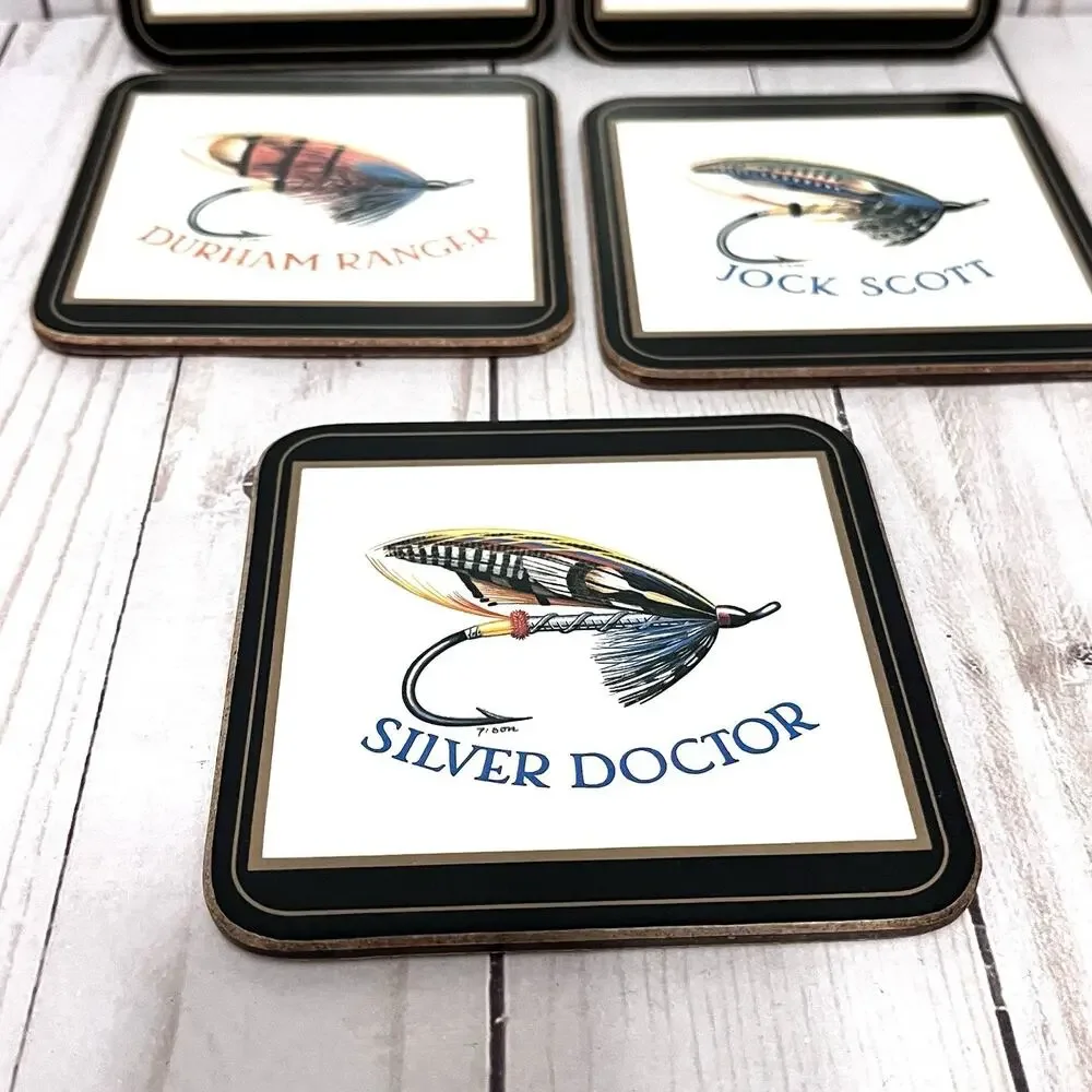 Vintage Pimpernel Coasters Salmon Flies by Gunnar Johnson - Set of 5